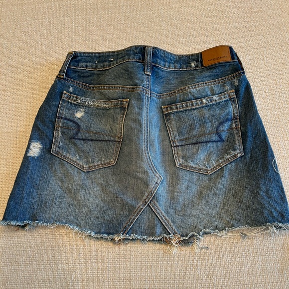 American Eagle Distressed  Denim Mini Skirt - Picture 2 of 6